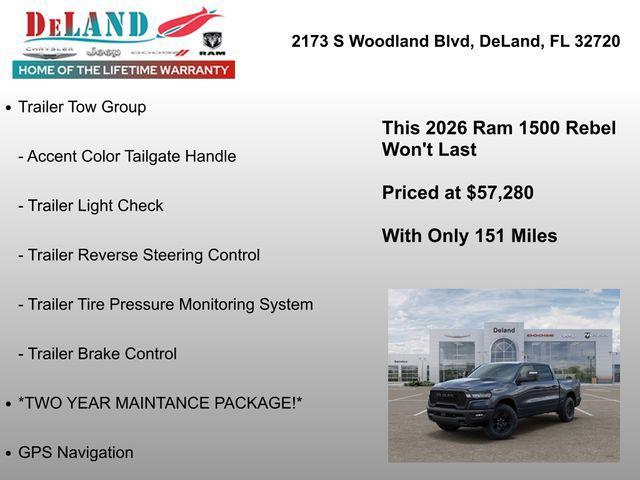 new 2026 Ram 1500 car, priced at $57,280