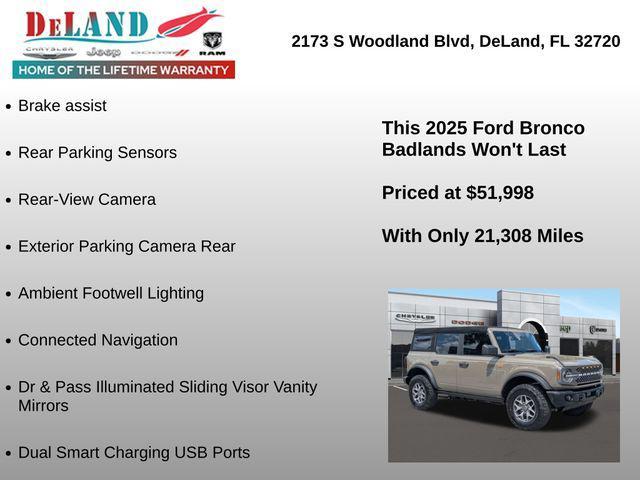 used 2025 Ford Bronco car, priced at $51,998