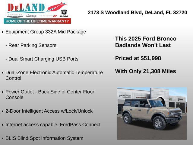 used 2025 Ford Bronco car, priced at $51,998