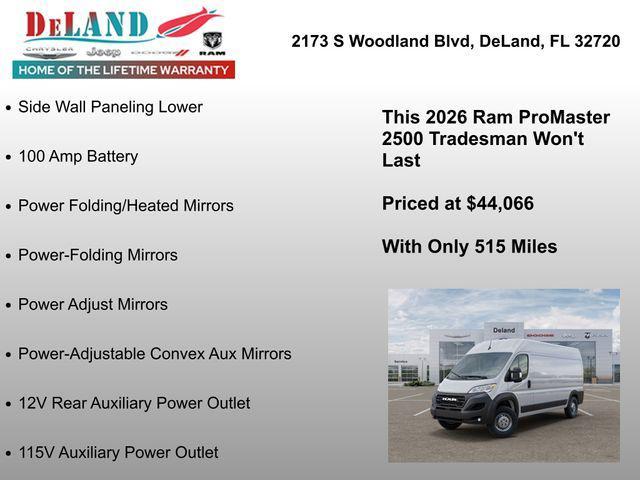 new 2026 Ram ProMaster 2500 car, priced at $44,066