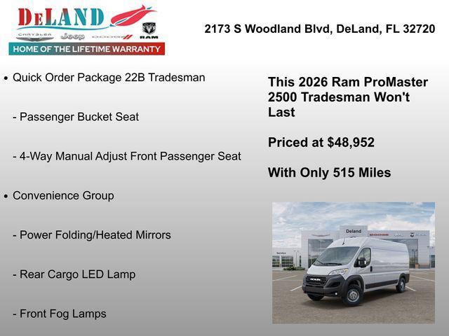 new 2026 Ram ProMaster 2500 car, priced at $42,952