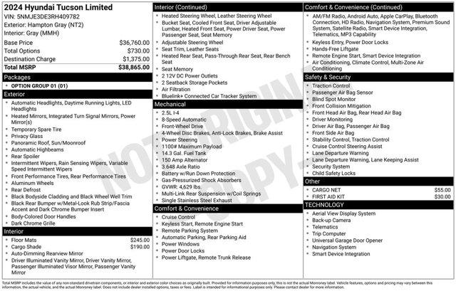 used 2024 Hyundai Tucson car, priced at $21,962
