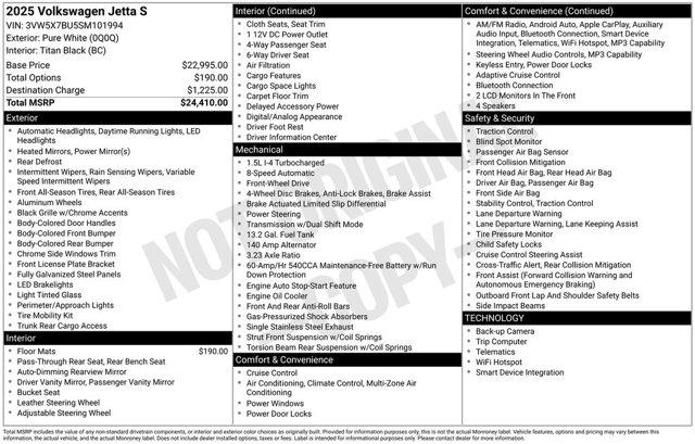 used 2025 Volkswagen Jetta car, priced at $22,873