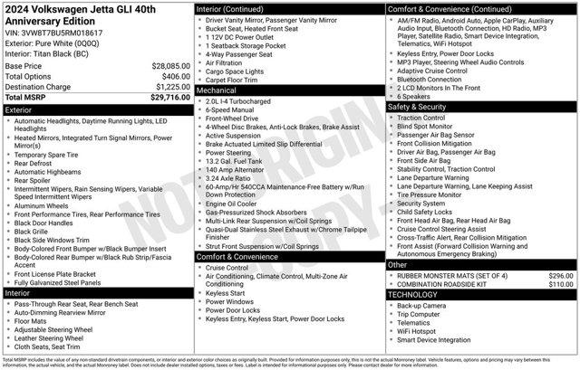 used 2024 Volkswagen Jetta GLI car, priced at $26,775