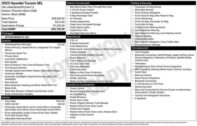 used 2023 Hyundai Tucson car, priced at $24,633