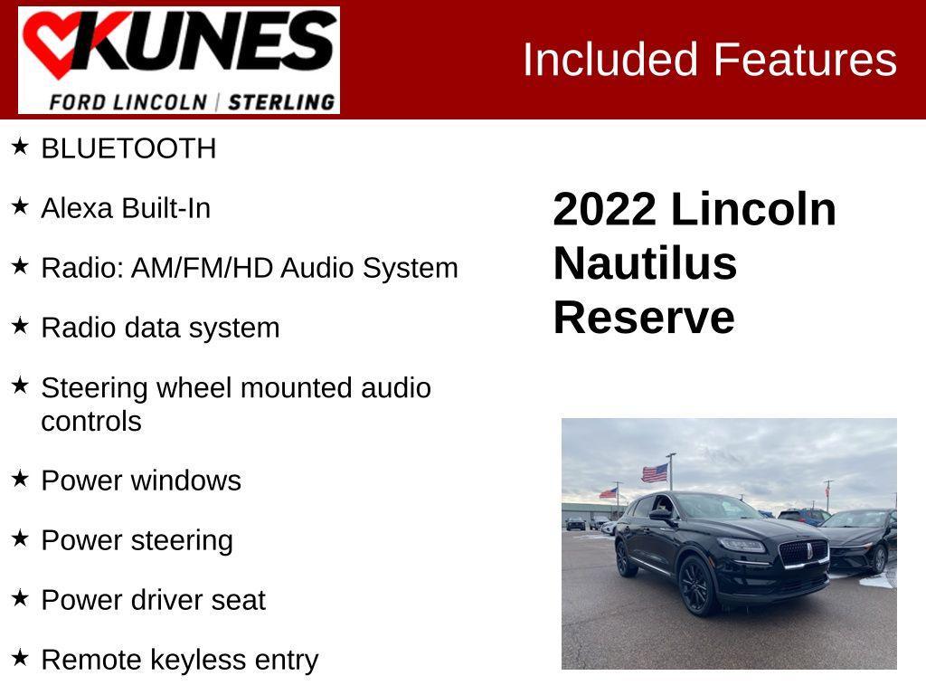 used 2022 Lincoln Nautilus car, priced at $28,873
