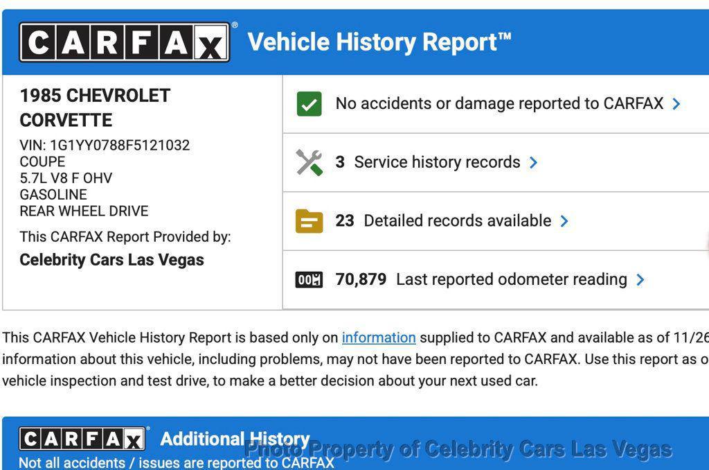 used 1985 Chevrolet Corvette car, priced at $25,950