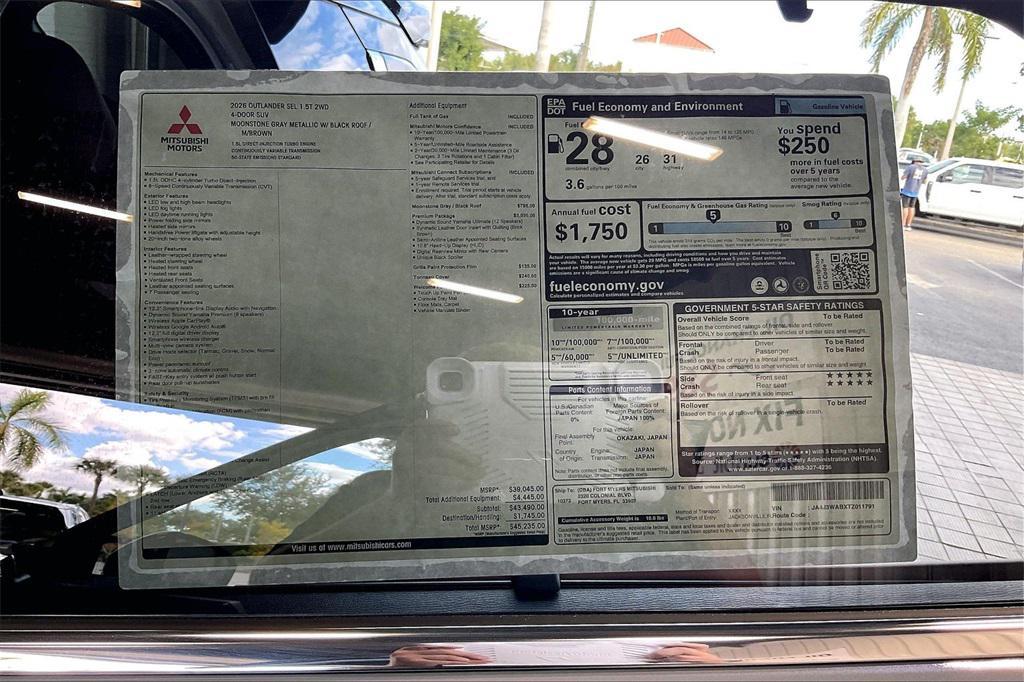 new 2026 Mitsubishi Outlander car, priced at $37,558