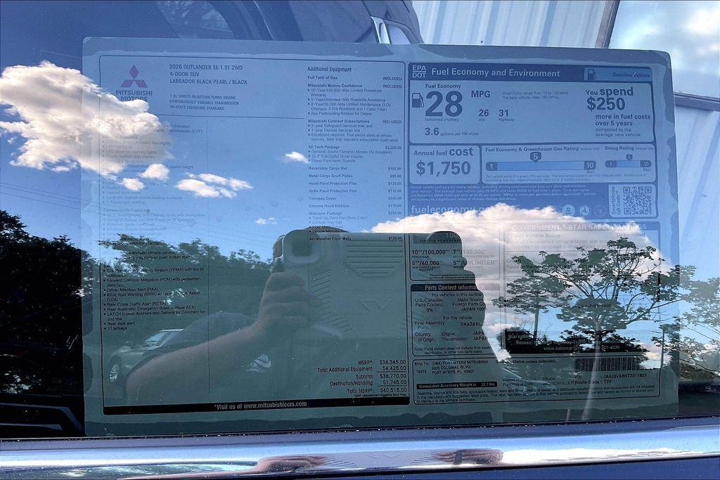 new 2026 Mitsubishi Outlander car, priced at $32,192