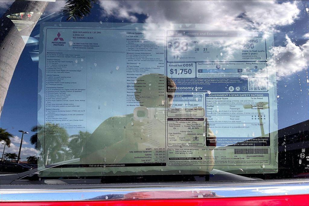 new 2026 Mitsubishi Outlander car, priced at $31,020