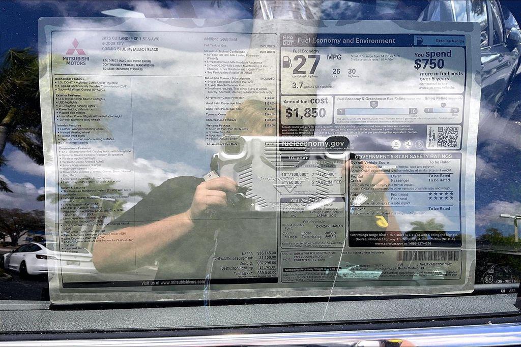 new 2026 Mitsubishi Outlander car, priced at $34,434