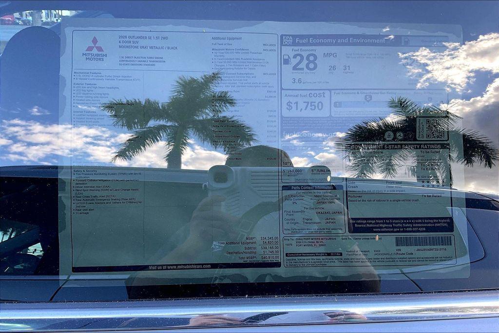 new 2026 Mitsubishi Outlander car, priced at $31,212