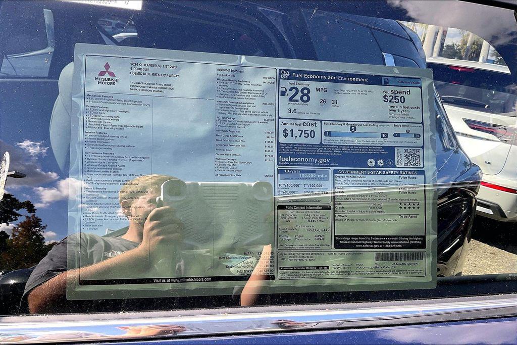 new 2026 Mitsubishi Outlander car, priced at $32,626