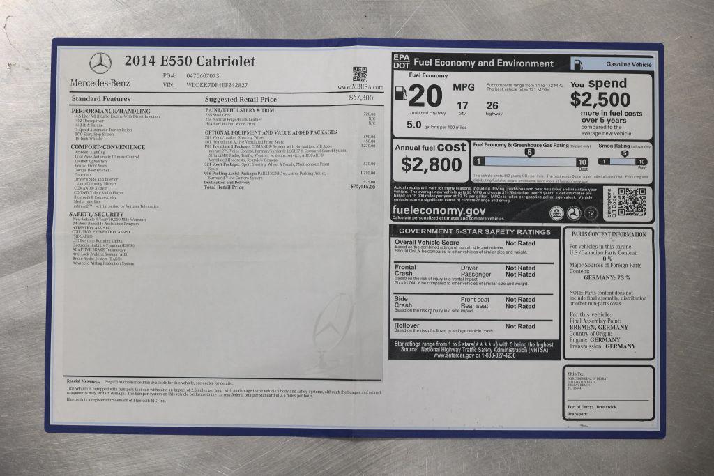 used 2014 Mercedes-Benz E-Class car, priced at $22,985