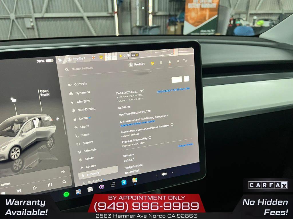 used 2022 Tesla Model Y car, priced at $27,950