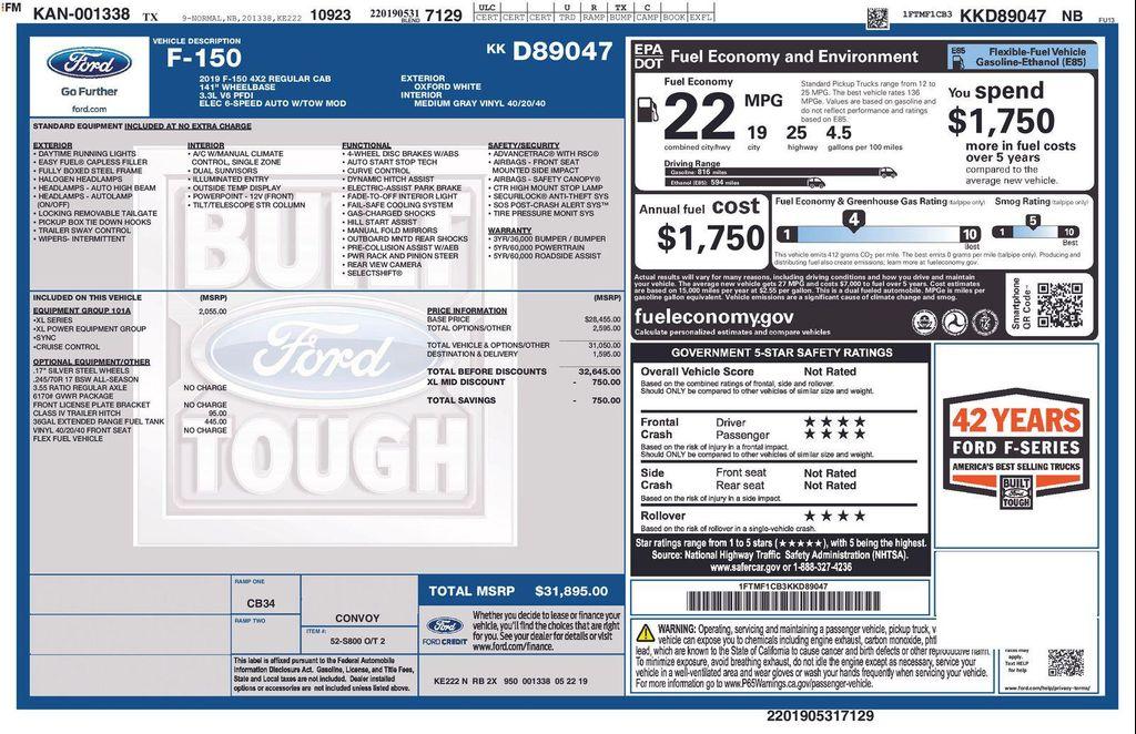 used 2019 Ford F-150 car, priced at $18,604