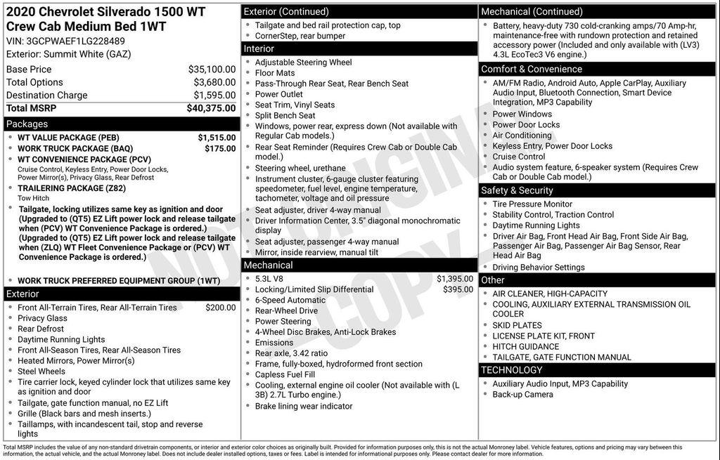 used 2020 Chevrolet Silverado 1500 car, priced at $18,871