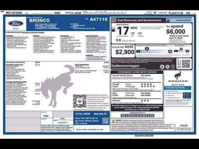 new 2026 Ford Bronco car, priced at $66,337