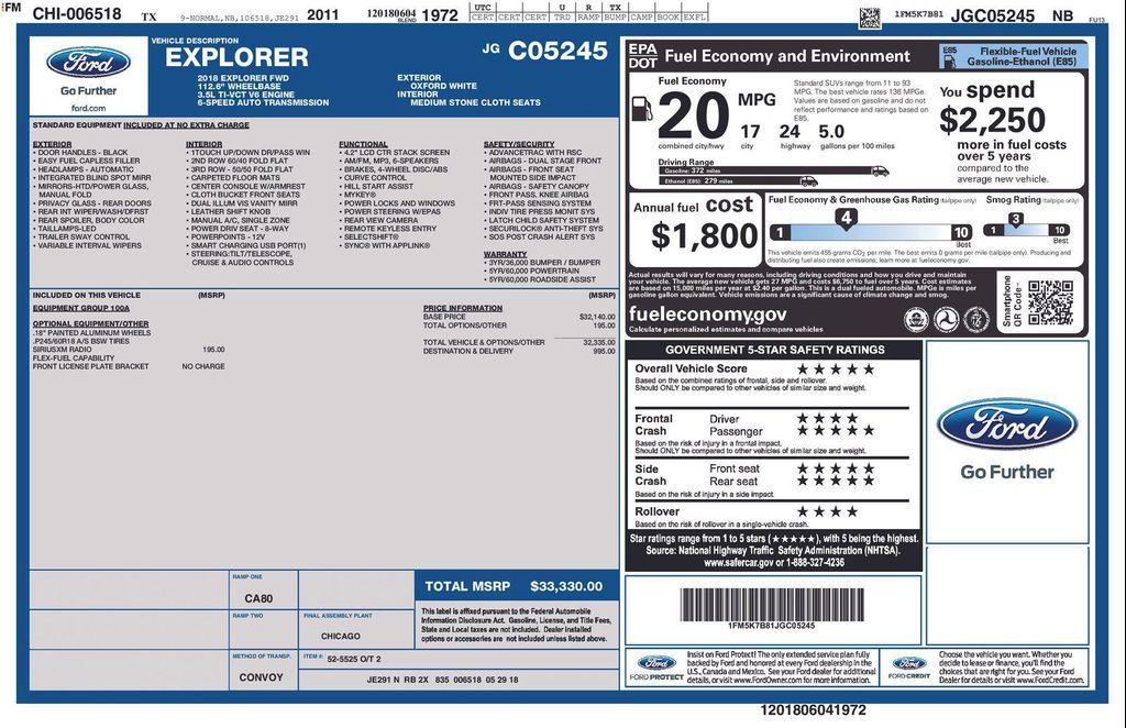 used 2018 Ford Explorer car, priced at $16,941