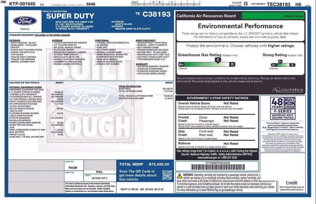 new 2026 Ford F-250 car, priced at $64,721