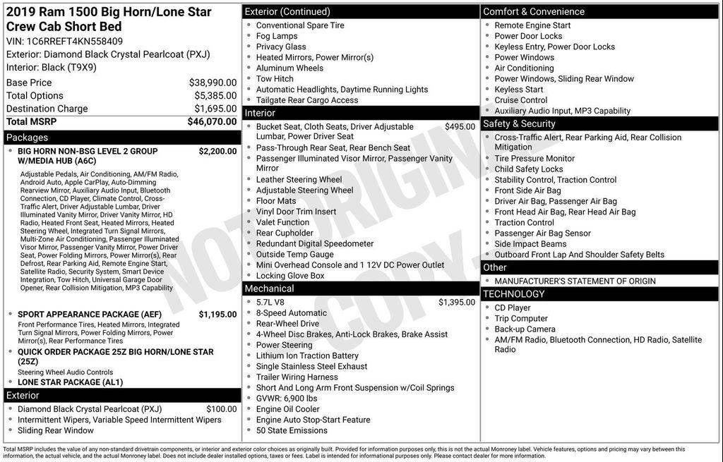 used 2019 Ram 1500 car, priced at $22,077