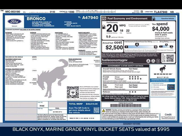 new 2026 Ford Bronco car, priced at $47,606