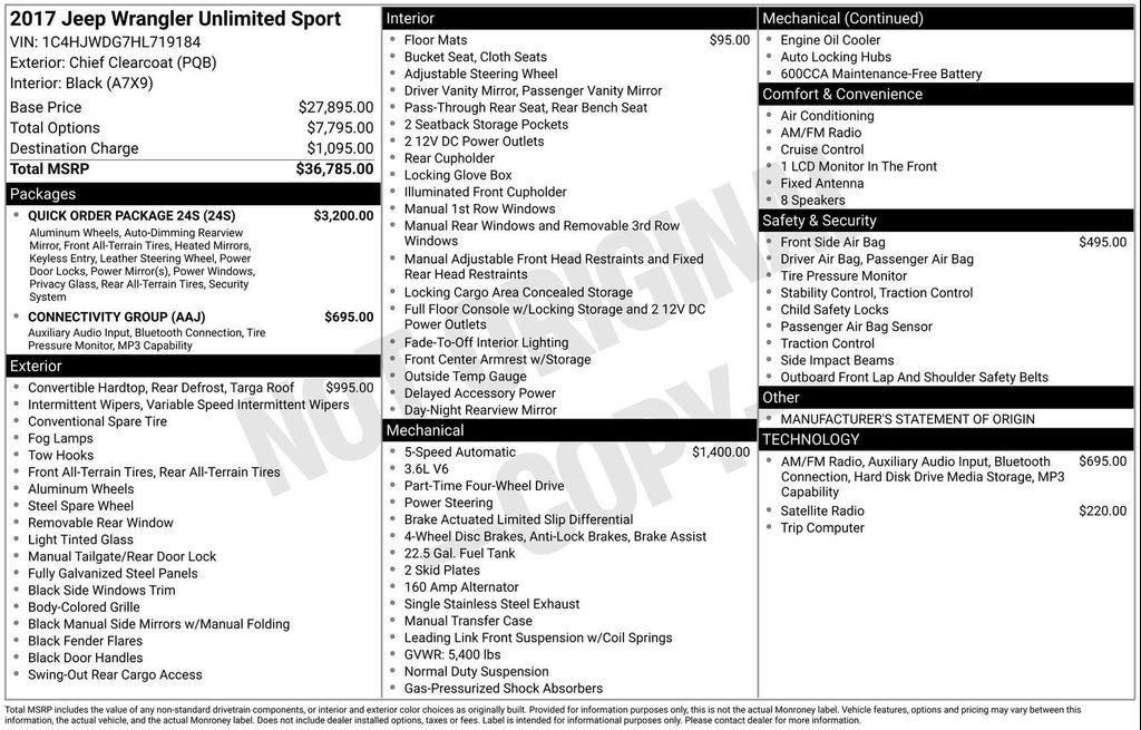 used 2017 Jeep Wrangler Unlimited car, priced at $17,871