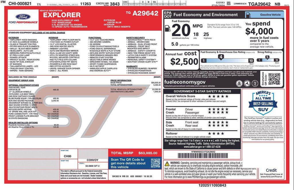 new 2026 Ford Explorer car, priced at $57,935