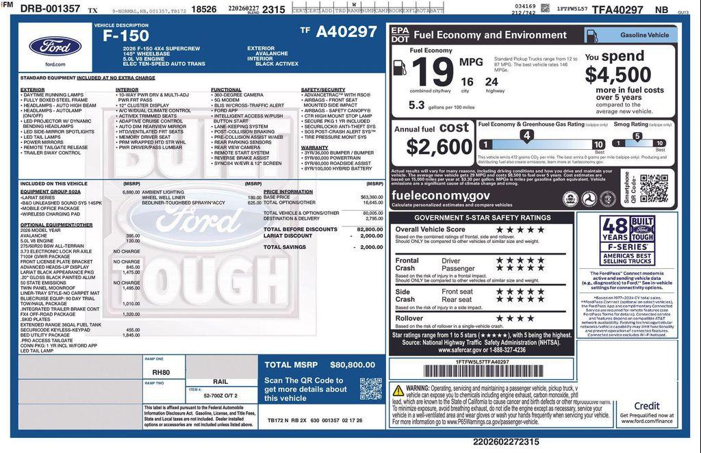 new 2026 Ford F-150 car, priced at $69,634