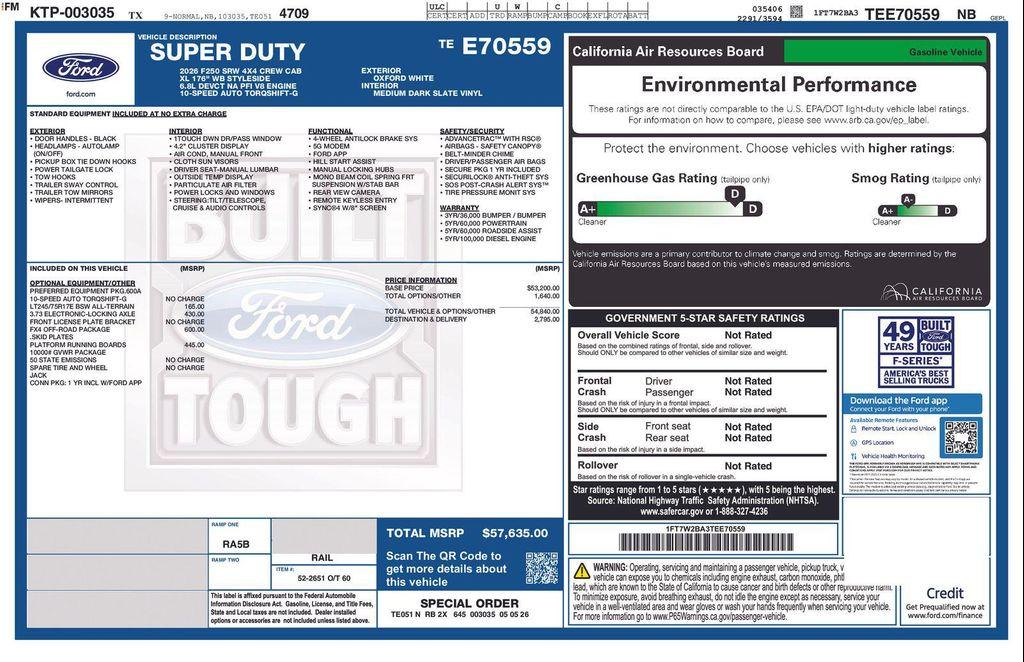 new 2026 Ford F-250 car, priced at $53,875