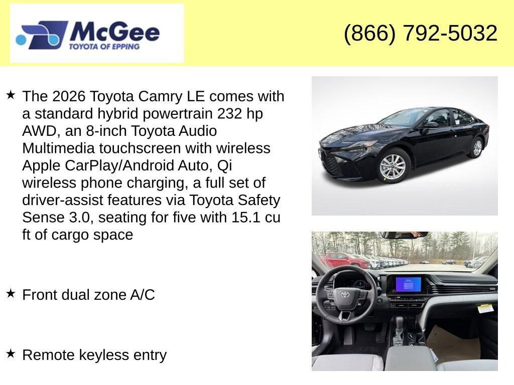 new 2026 Toyota Camry car, priced at $31,909