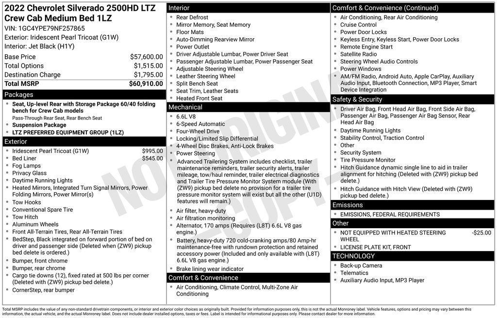 used 2022 Chevrolet Silverado 2500 car, priced at $48,900