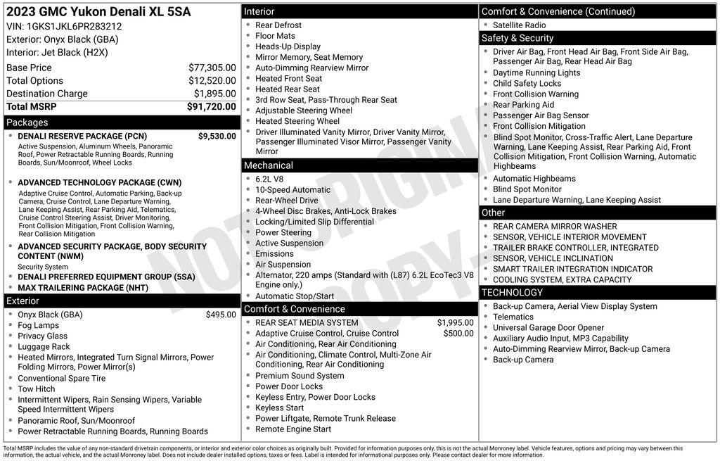 used 2023 GMC Yukon XL car, priced at $59,750