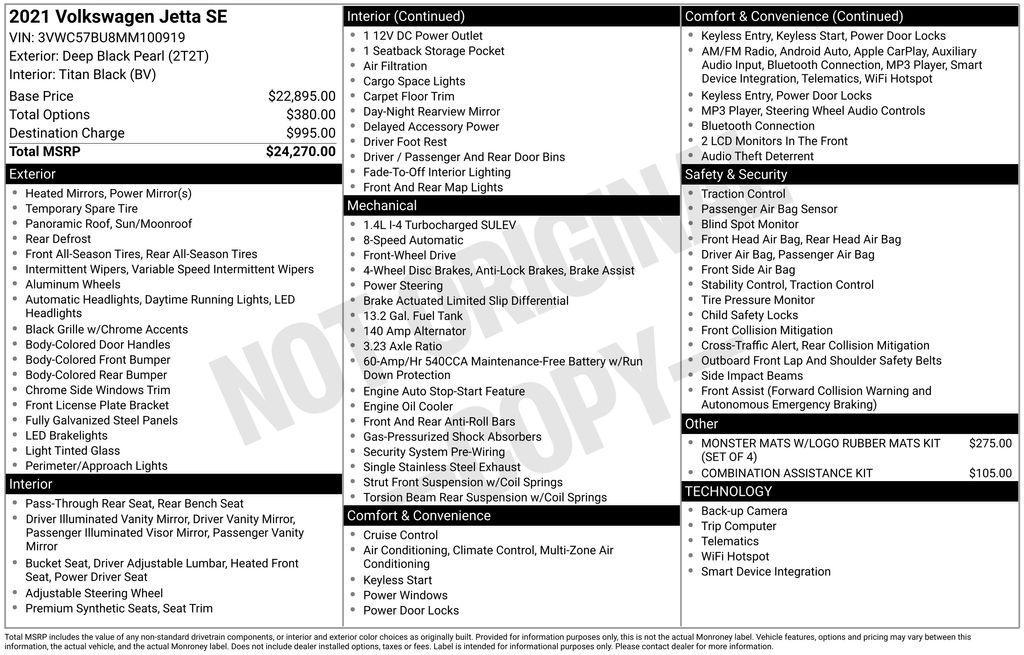 used 2021 Volkswagen Jetta car, priced at $19,750