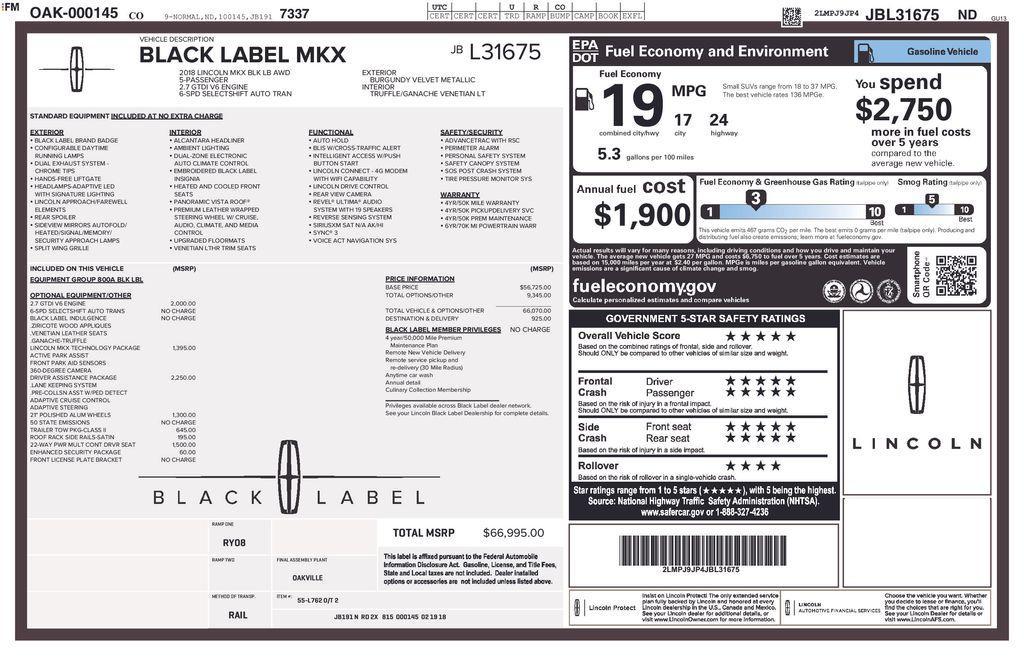 used 2018 Lincoln MKX car, priced at $26,250