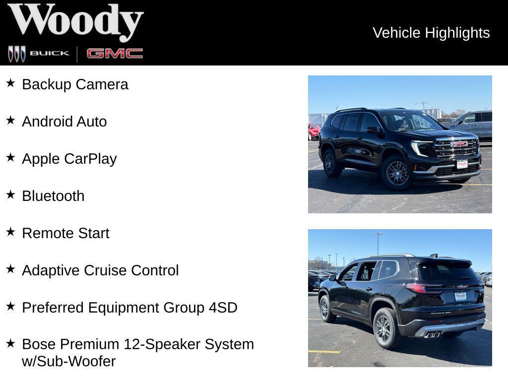 new 2026 GMC Acadia car, priced at $46,605