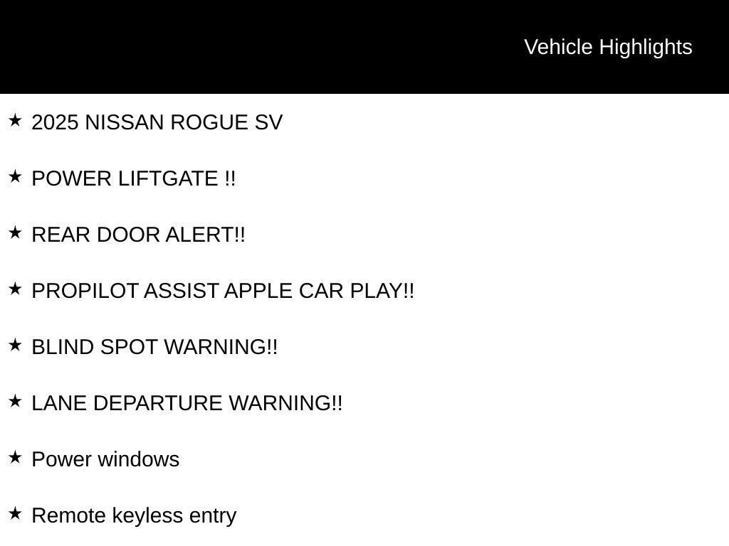 used 2025 Nissan Rogue car, priced at $23,500