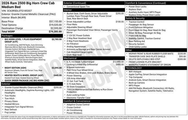 new 2026 Ram 2500 car, priced at $67,700