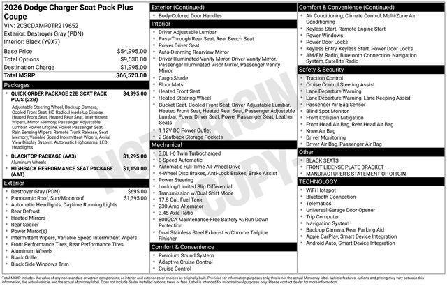 new 2026 Dodge Charger car, priced at $66,520