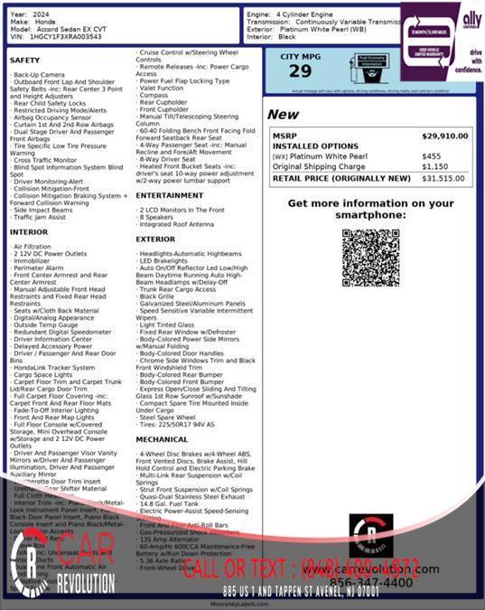 used 2024 Honda Accord car, priced at $20,999