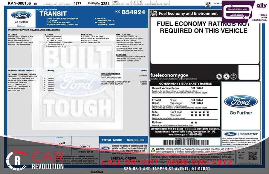 used 2019 Ford Transit-350 car, priced at $24,950