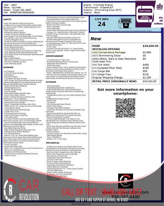 used 2022 Hyundai Tucson car, priced at $17,694