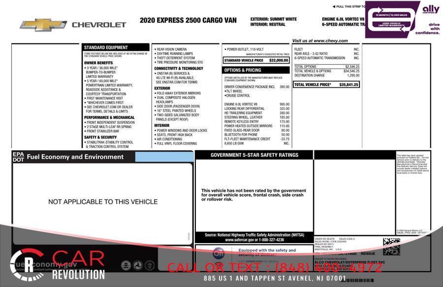 used 2020 Chevrolet Express 2500 car, priced at $16,045