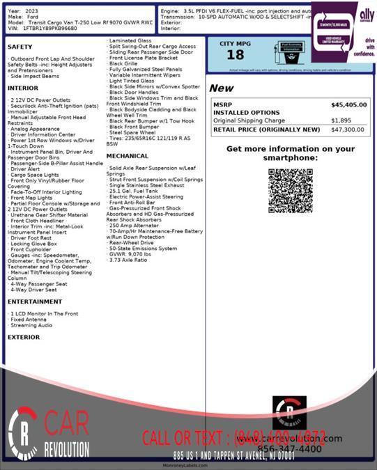 used 2023 Ford Transit-250 car, priced at $24,990