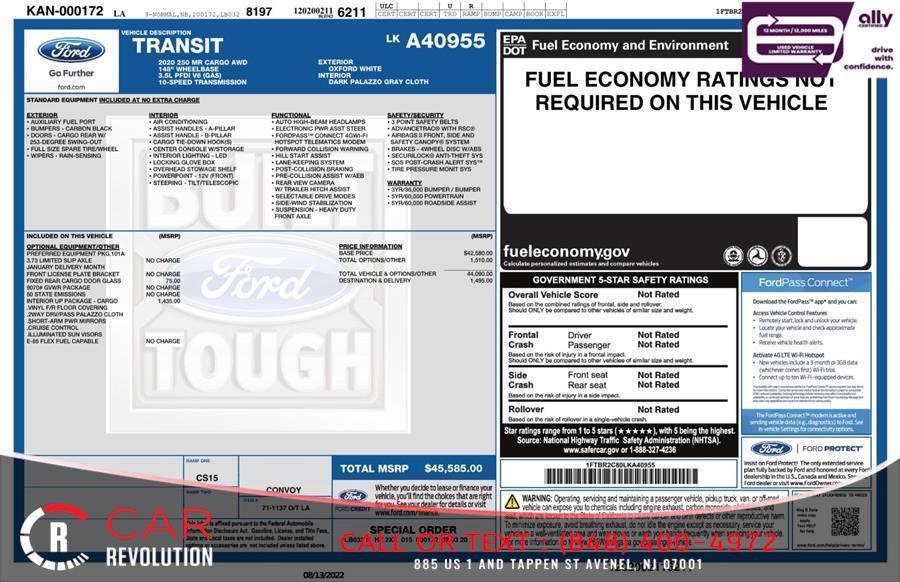 used 2020 Ford Transit-250 car, priced at $23,750