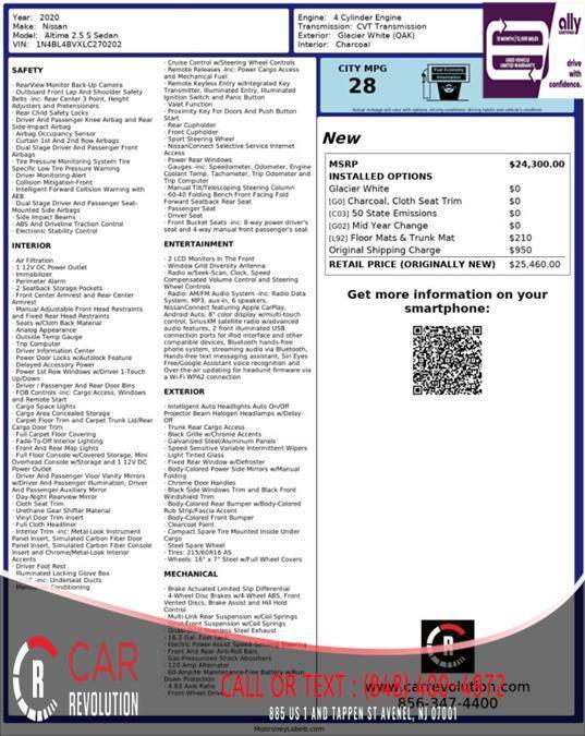 used 2020 Nissan Altima car, priced at $13,997