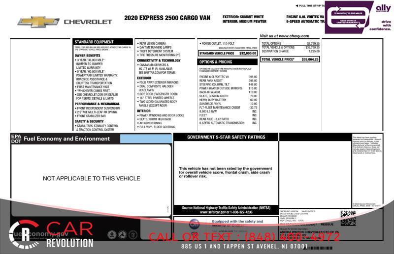 used 2020 Chevrolet Express 2500 car, priced at $14,720