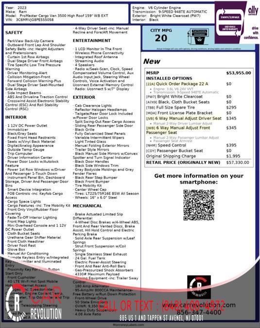 used 2023 Ram ProMaster 3500 car, priced at $27,999