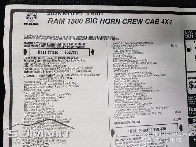 new 2026 Ram 1500 car, priced at $49,239