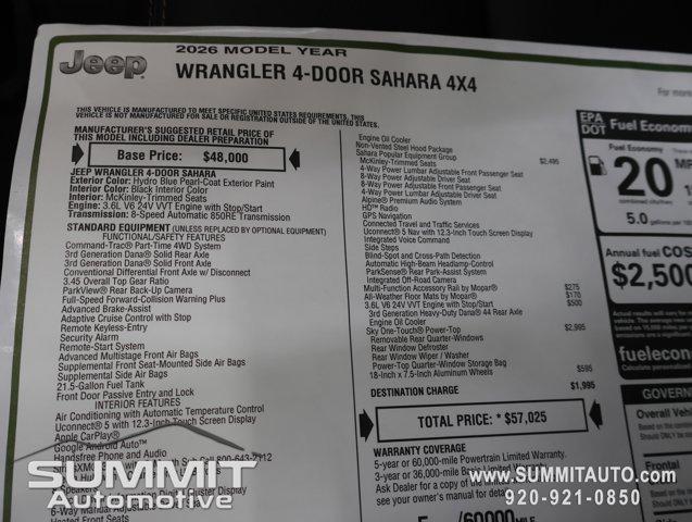 new 2026 Jeep Wrangler car, priced at $54,305